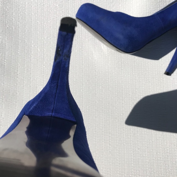 Steve Madden Trinitie Blue Suede Pumps - Picture 9 of 10